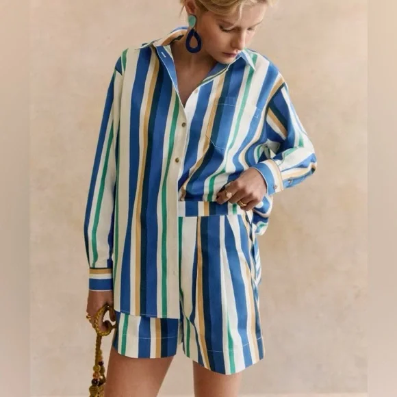 NWT Sézane x Momonì Nicolo Shorts in Multico Size 38/6 - Picture 2 of 7